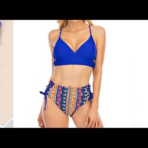 Lace-up Back High Waist Bikini (with hygiene seal)